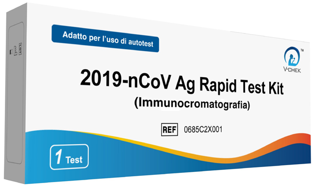 innoliving spa test antigenico rapido covid-19 v-chek autodiagnostico determinazione qualitativa antgeni sars-cov-2 in tamponi nasali mediante immunocromatografia
